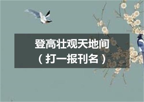 登高壮观天地间（打一报刊名）