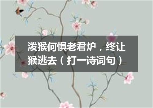 泼猴何惧老君炉，终让猴逃去（打一诗词句）