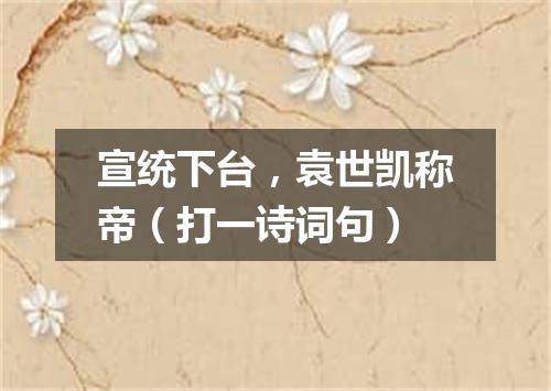 宣统下台，袁世凯称帝（打一诗词句）
