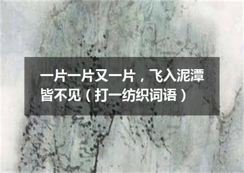 一片一片又一片，飞入泥潭皆不见（打一纺织词语）