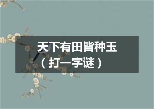 天下有田皆种玉（打一字谜）
