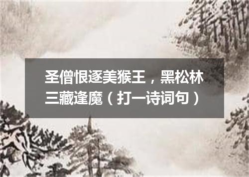 圣僧恨逐美猴王，黑松林三藏逢魔（打一诗词句）