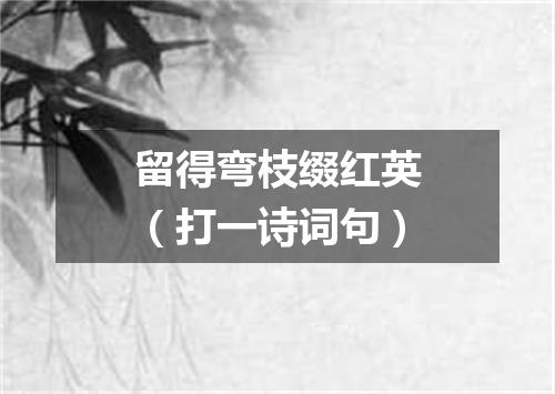 留得弯枝缀红英（打一诗词句）