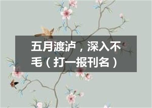 五月渡泸，深入不毛（打一报刊名）