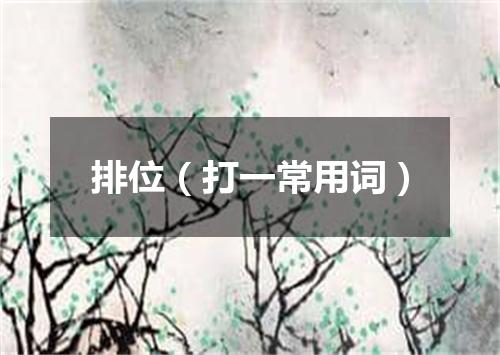 排位（打一常用词）
