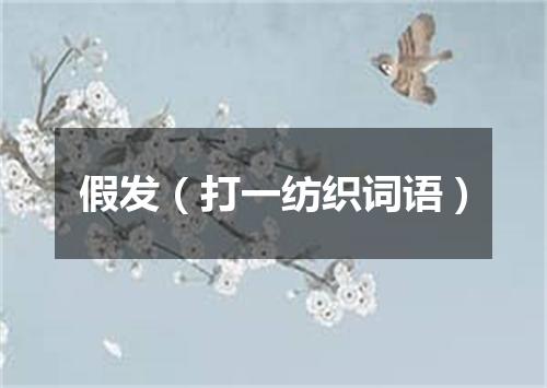 假发（打一纺织词语）