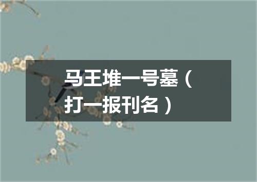 马王堆一号墓（打一报刊名）