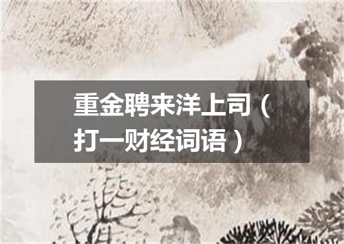 重金聘来洋上司（打一财经词语）