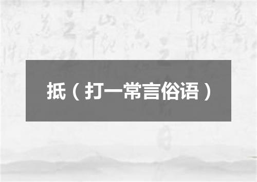 抵（打一常言俗语）
