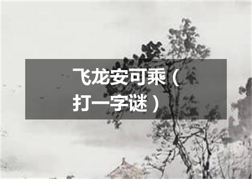 飞龙安可乘（打一字谜）
