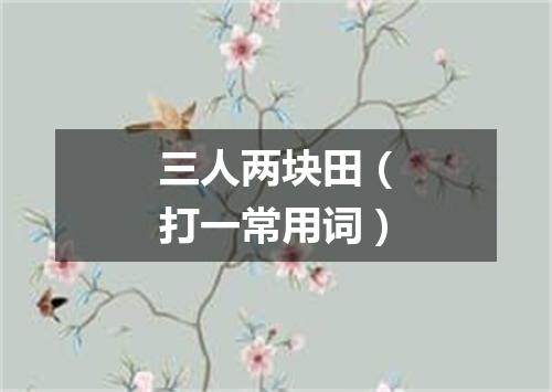 三人两块田（打一常用词）