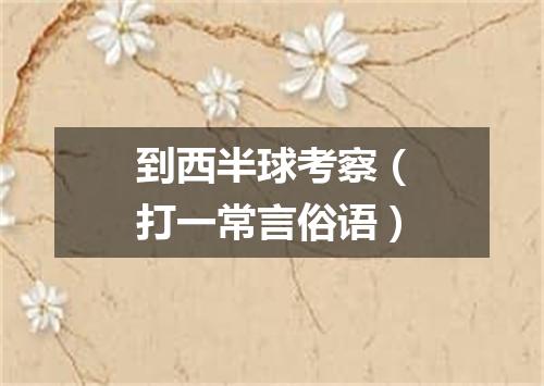 到西半球考察（打一常言俗语）