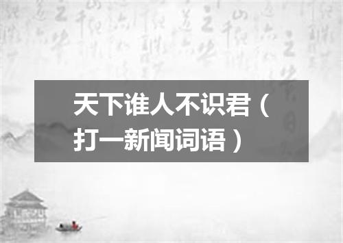 天下谁人不识君（打一新闻词语）