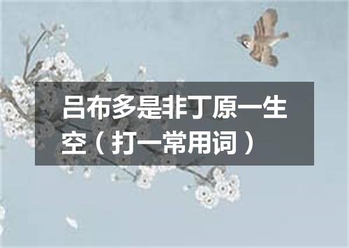 吕布多是非丁原一生空（打一常用词）
