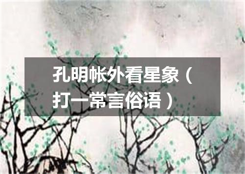 孔明帐外看星象（打一常言俗语）