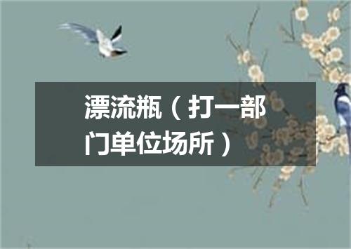 漂流瓶（打一部门单位场所）