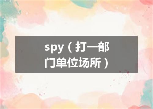spy（打一部门单位场所）