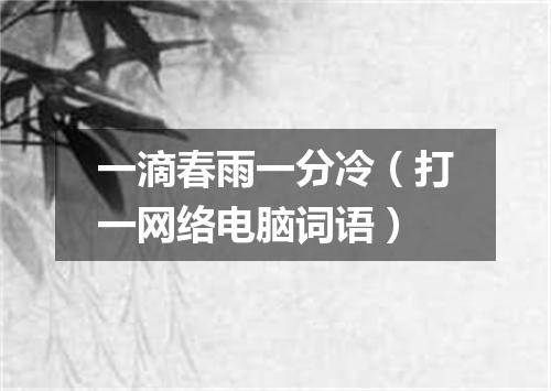 一滴春雨一分冷（打一网络电脑词语）