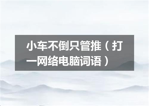小车不倒只管推（打一网络电脑词语）