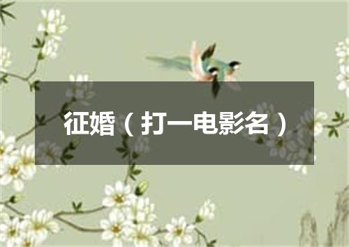 征婚（打一电影名）