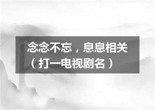 念念不忘，息息相关（打一电视剧名）