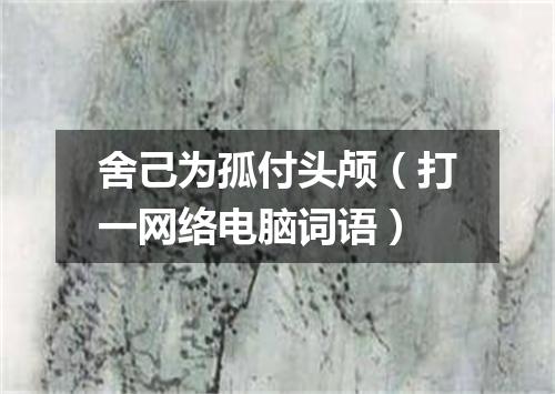 舍己为孤付头颅（打一网络电脑词语）