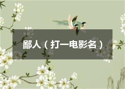 鄙人（打一电影名）