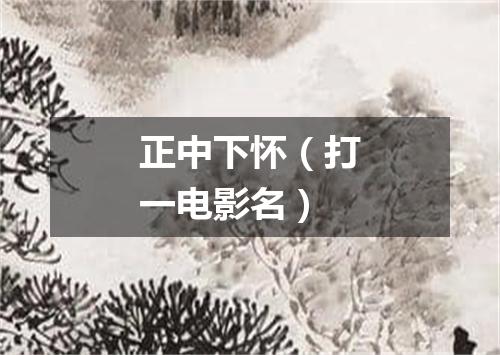 正中下怀（打一电影名）