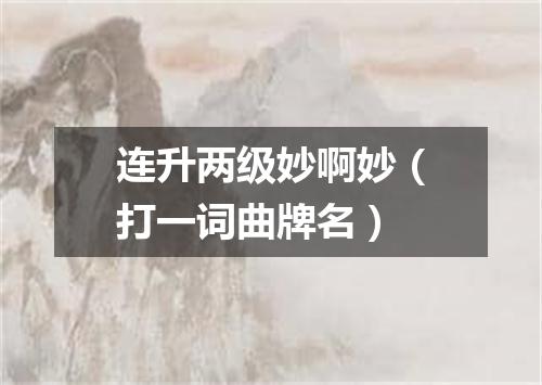 连升两级妙啊妙（打一词曲牌名）