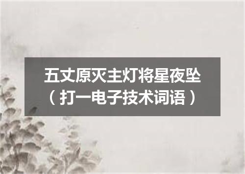 五丈原灭主灯将星夜坠（打一电子技术词语）