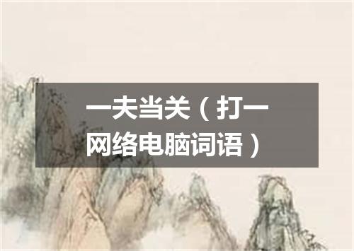 一夫当关（打一网络电脑词语）