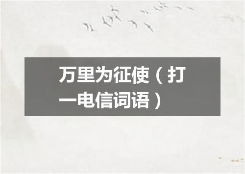 万里为征使（打一电信词语）