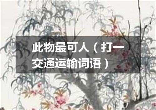 此物最可人（打一交通运输词语）
