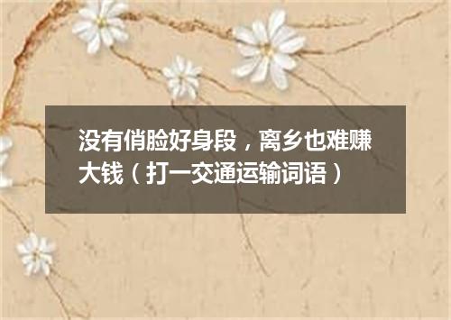 没有俏脸好身段，离乡也难赚大钱（打一交通运输词语）
