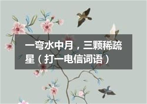 一弯水中月，三颗稀疏星（打一电信词语）