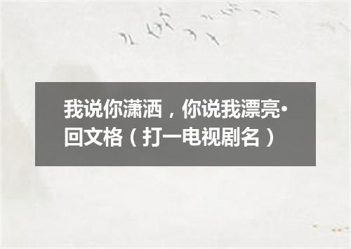 我说你潇洒，你说我漂亮·回文格（打一电视剧名）