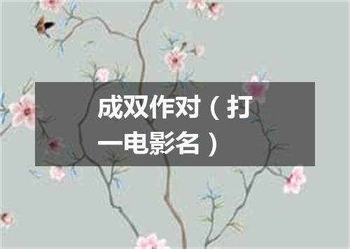 成双作对（打一电影名）