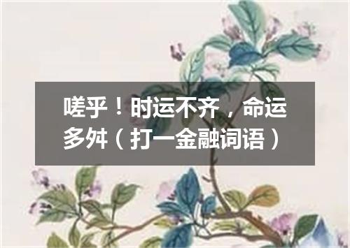 嗟乎！时运不齐，命运多舛（打一金融词语）