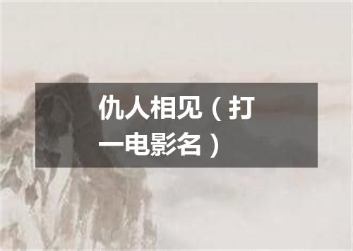 仇人相见（打一电影名）