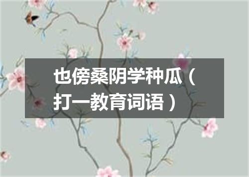 也傍桑阴学种瓜（打一教育词语）