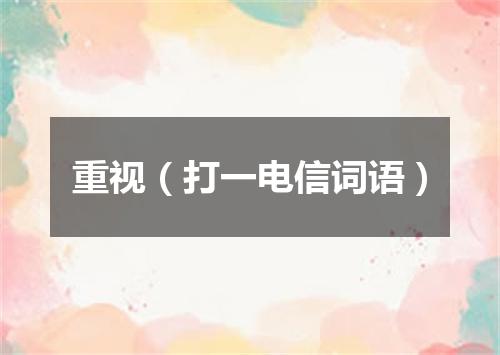 重视（打一电信词语）