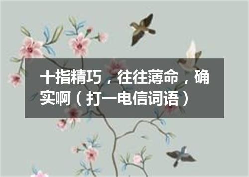 十指精巧，往往薄命，确实啊（打一电信词语）