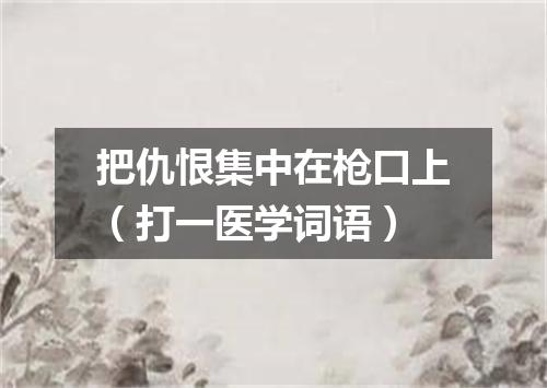 把仇恨集中在枪口上（打一医学词语）