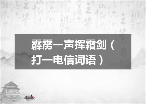 霹雳一声挥霜剑（打一电信词语）