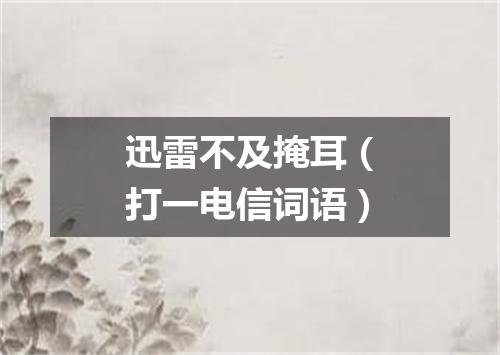 迅雷不及掩耳（打一电信词语）