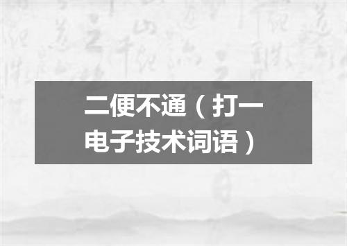二便不通（打一电子技术词语）
