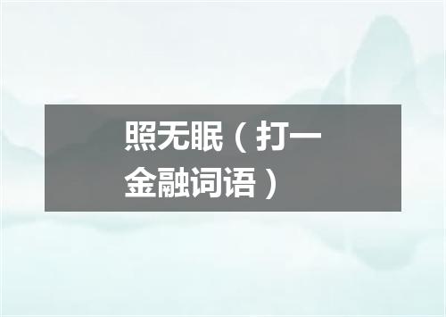 照无眠（打一金融词语）