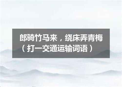 郎骑竹马来，绕床弄青梅（打一交通运输词语）