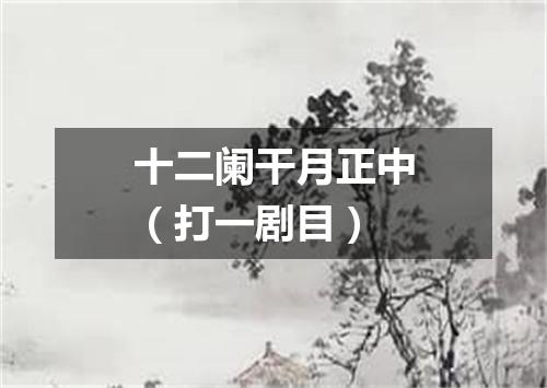 十二阑干月正中（打一剧目）