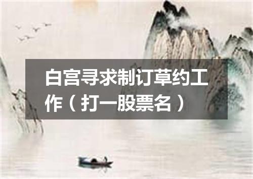 白宫寻求制订草约工作（打一股票名）